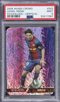 2007-08 Mundi Cromo Las Fichas De La Liga Vertical #542 Lionel Messi - PSA MINT 9